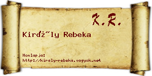 Király Rebeka névjegykártya