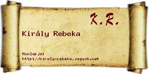 Király Rebeka névjegykártya